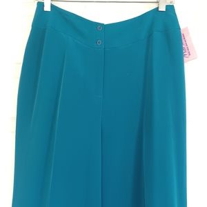 JONES NEW YORK NWT SILK PILAZZO PANTS SIZE 8 TEAL BLUE